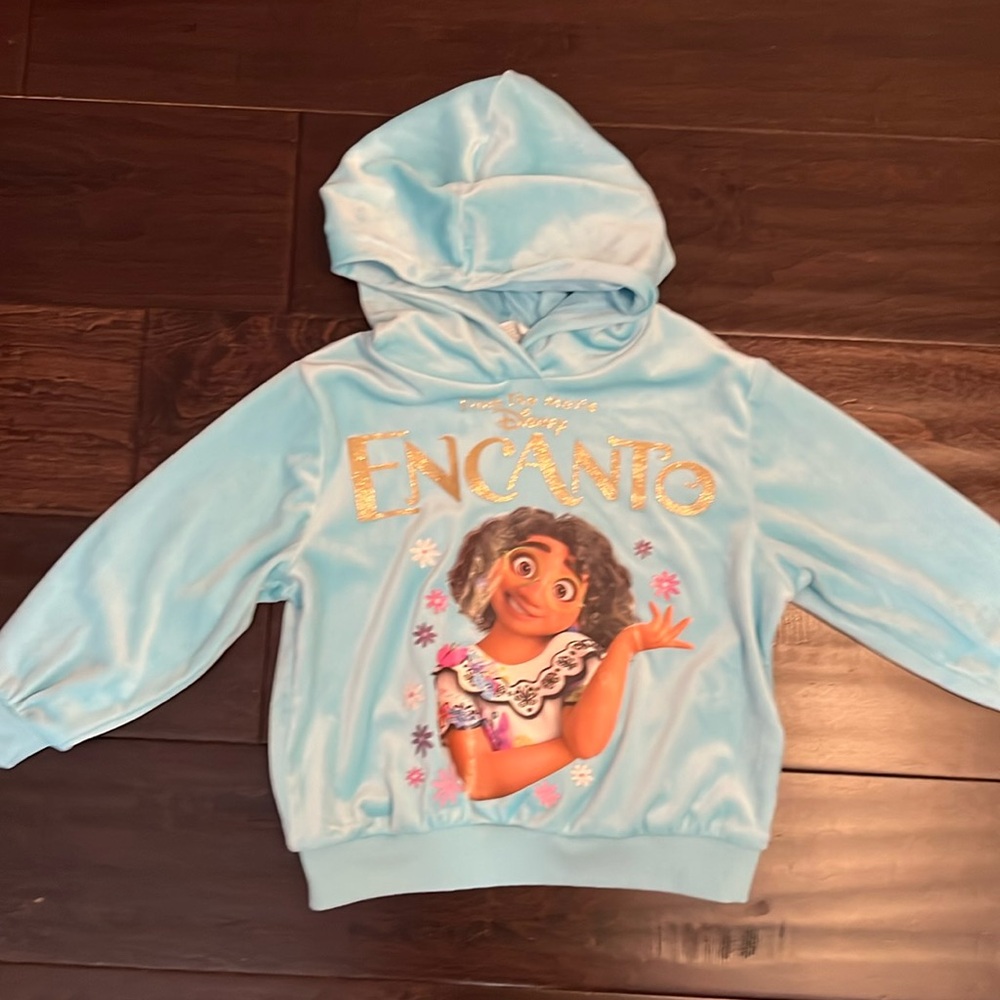 H and M Disney Encanto Mirabel Hooded Velvet Sweatshirt!